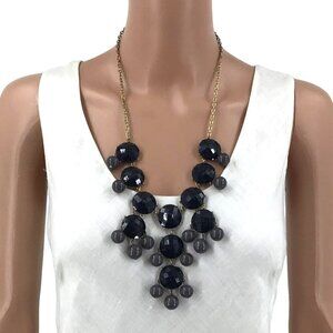 Statement Necklace Black Bubble Gray Dangle Beads Adjustable Length